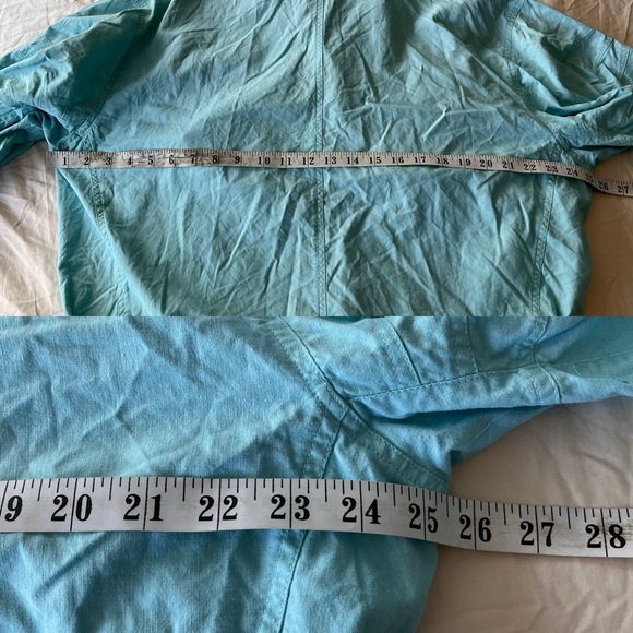 Vintage Cotton 90s Utility Bomber Jacket M Aqua - Picture 14 of 15